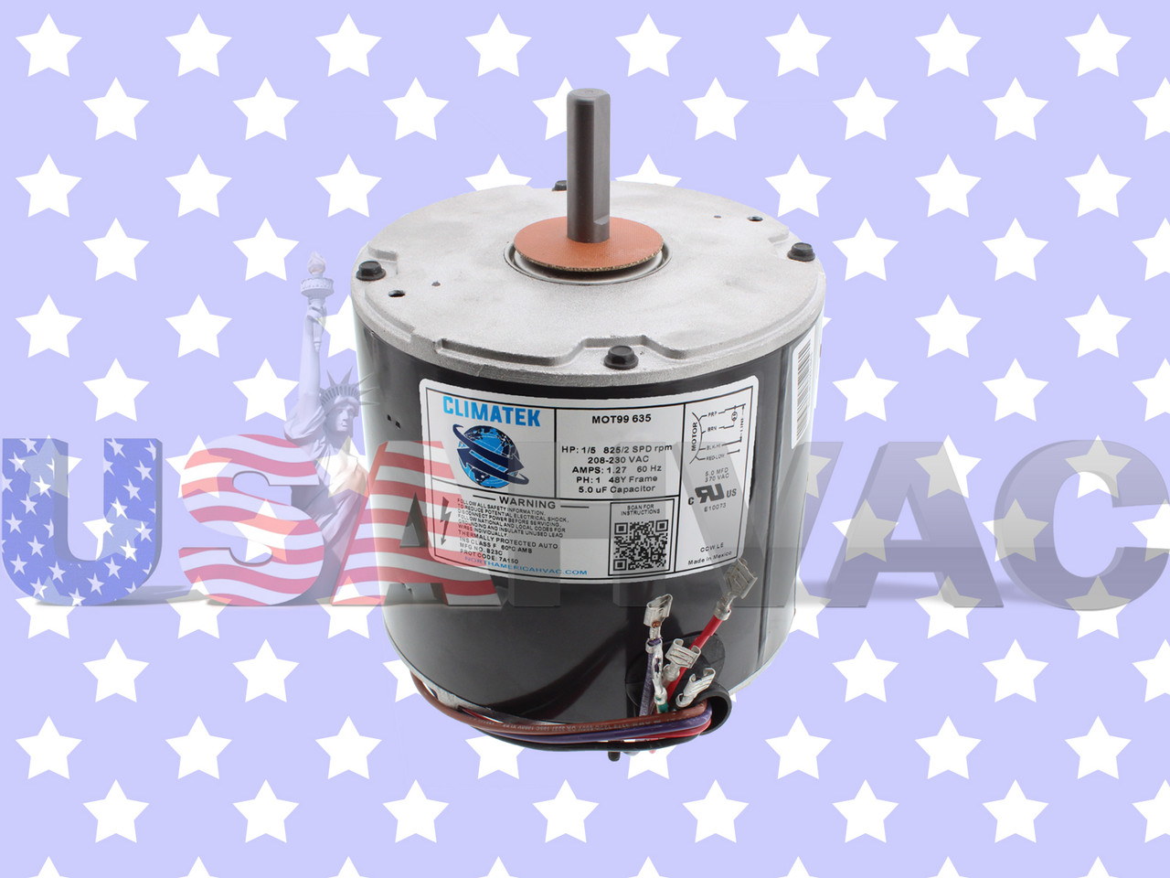 MOT99 635 - ClimaTek 1/5 HP Condenser Fan Motor - USA HVAC Supply