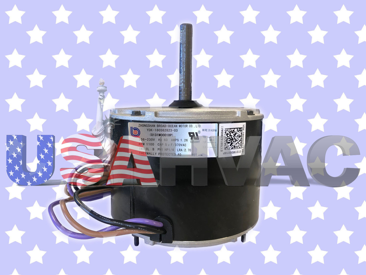 YDK-180S62823-03 OEM Zhongshan Broad-Ocean Condenser Fan Motor USA HVAC  Supply