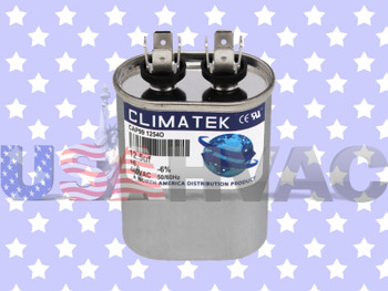 43-19182-14 - Climatek Motor Run Capacitor 12.5 uF MFD 440 Volt Oval Fits Rheem