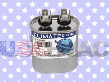 P281-1003 - Climatek Motor Run Capacitor 10 uF MFD 440 Volt Oval Fits Carrier