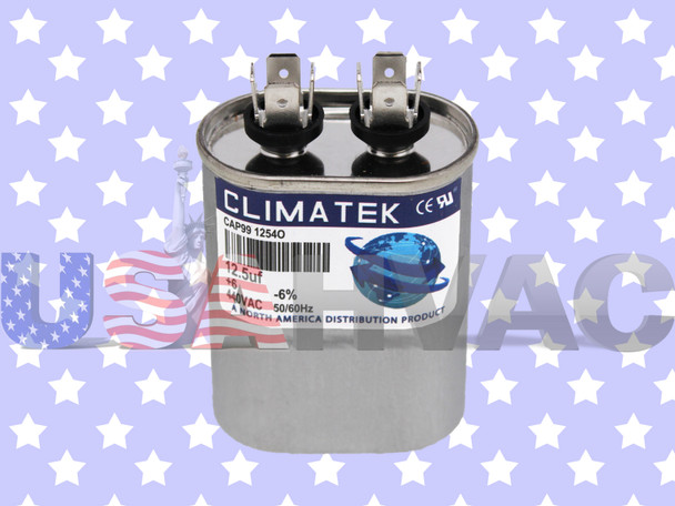 97F9003 - Climatek Motor Run Capacitor 12.5 uF MFD 440 Volt Oval Fits GE Genteq 97F9003 - Climatek Motor Run Capacitor 12.5 uF MFD 440 Volt Oval Fits GE Genteq