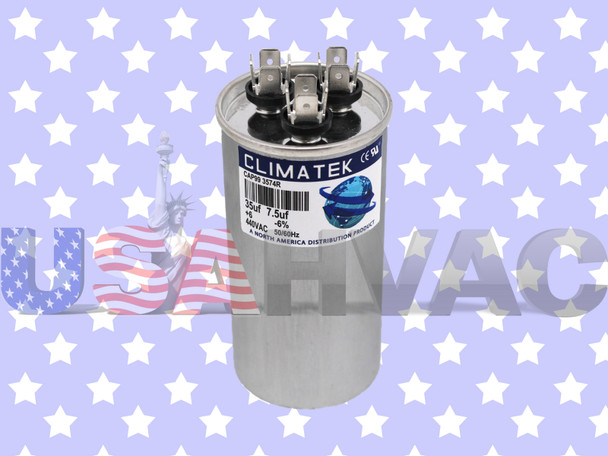 12735 - Climatek Motor Run Capacitor 35+7.5 uF MFD 440 Volt Round Fits Mars2 Jard