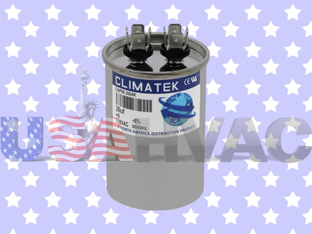 68F29 - Climatek Motor Run Capacitor 30 uF MFD 440 Volt Round Fits Lennox