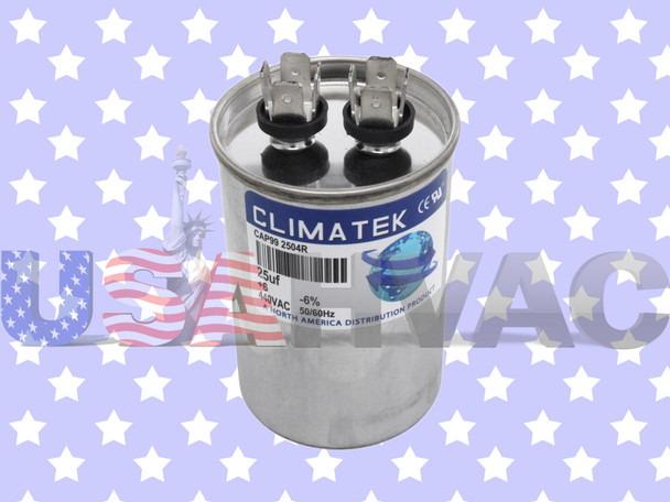 CR25X440R - Climatek Motor Run Capacitor 25 uF MFD 440 Volt Round Fits Supco CR25X440R - Climatek Motor Run Capacitor 25 uF MFD 440 Volt Round Fits Supco