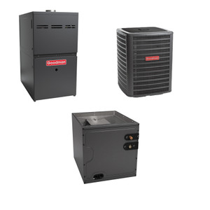 Goodman Split Air Conditioner 14.3 SEER2, Single Stage,CAPTA AlumaFin7™ Evaporator Coil, Upflow/DownflowGoodman 80% AFUE Gas Furnace Multi-Speed, Single Stage, Ton, R-32