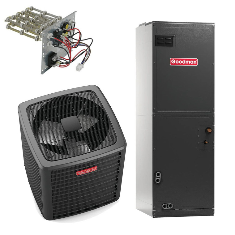 5 Ton Goodman Split Air Conditioner 15.2 SEER2, Two Stage/Multi-Position, Multi-Speed, ECB-Based Air Handler with Internal TXV R-32