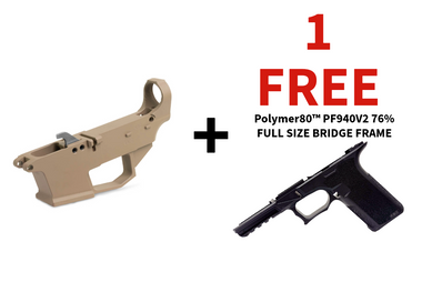 AR-9 9mm FDE 80% Lower + FREE Polymer80™ Full Size PF940V2 76% Frame