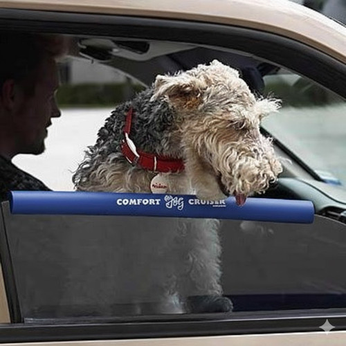 Comfort Cruiser Pet Car Window Bumper – 18” Window Edge Barrier Protector & Soft Dog Chin Rest | Tool-Free Universal Fit, Cut-to-Size | Made in USA | The Original. FREE SHIPPING