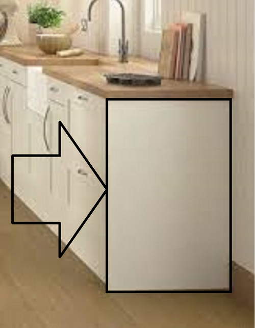 Matt Cream Kitchen Unit End Panel