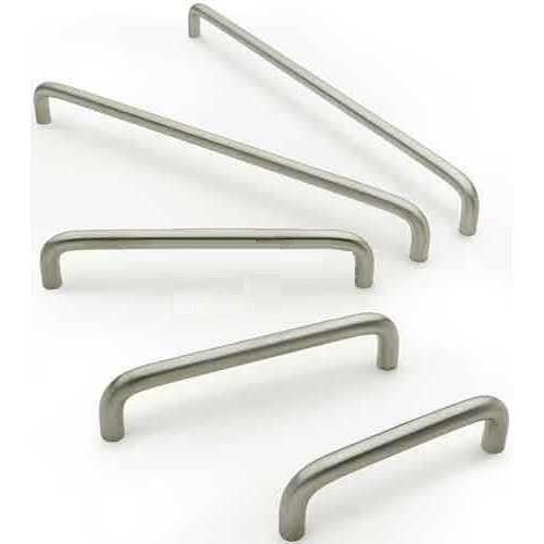 Brushed Nickel Stainless Steel D Style Cabinet Door Heavy Duty Solid Tubular Pull Handle 10mm diameter in various lengths