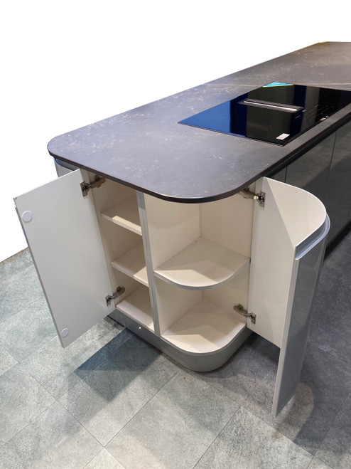 Bespoke Gloss Grey J Handle Kitchen Island and Breakfast Bar Any Size