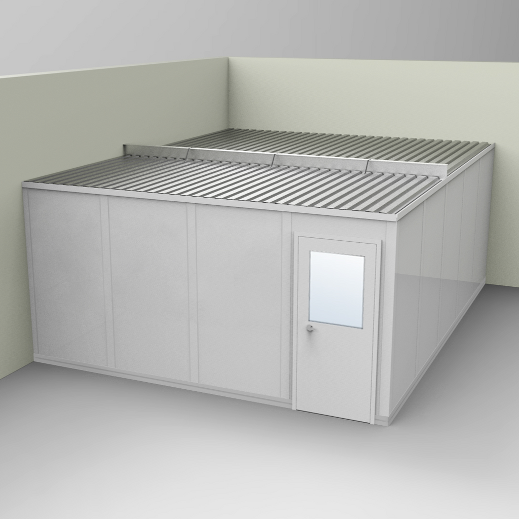 PortaFab's standard 2-wall 16' x 20' modular inplant office with gray walls.