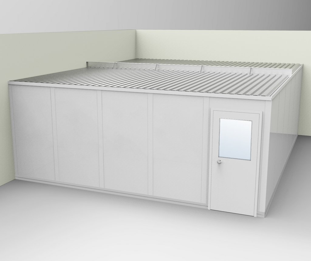 PortaFab's standard 2-wall 20' x 24' modular inplant office with gray walls.