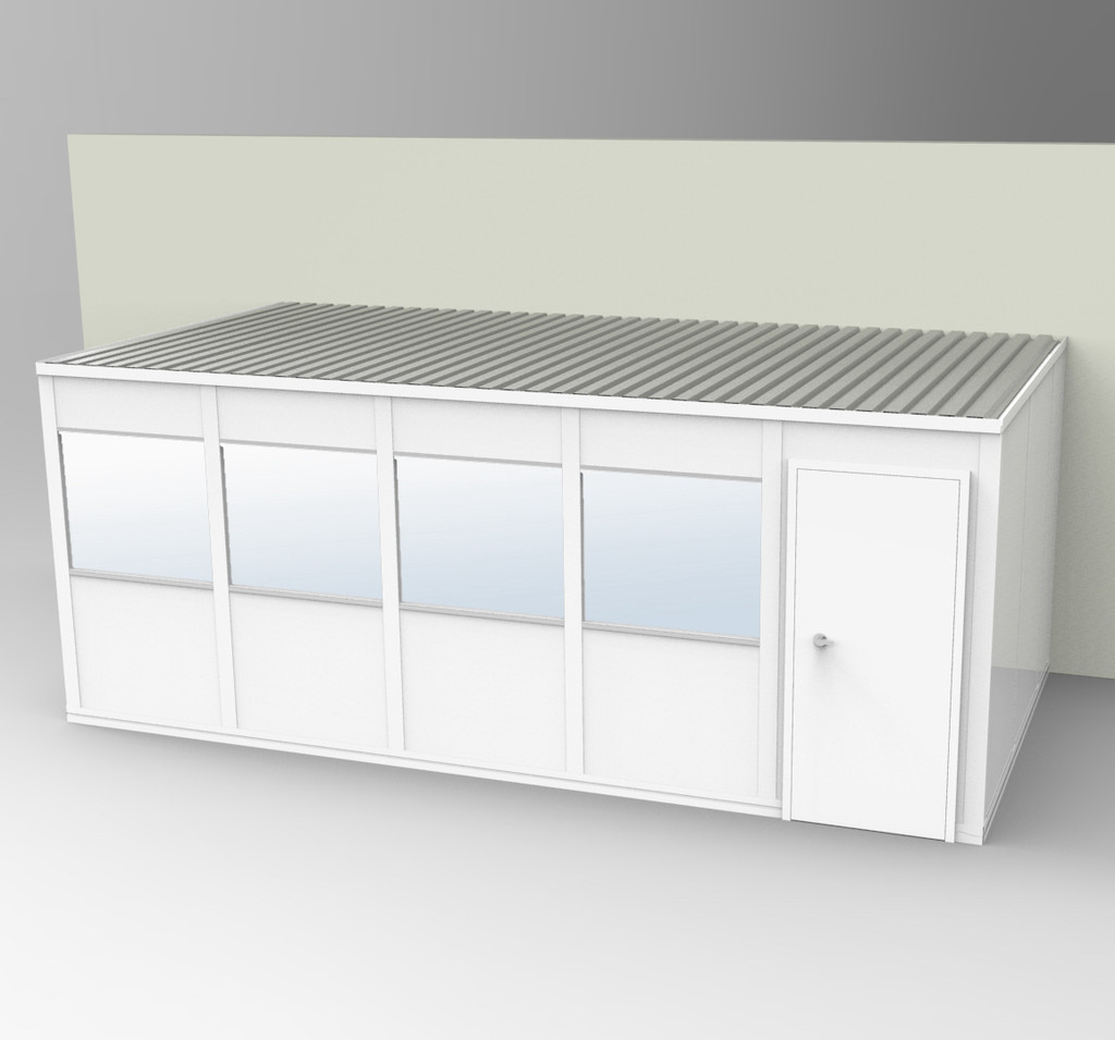 PortaFab's 3-wall 10' x 20' modular inplant office with windows.