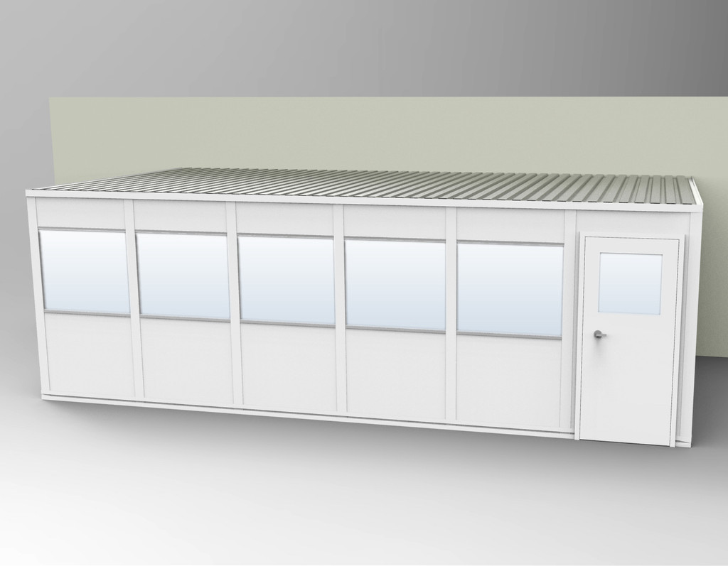 PortaFab's 3-wall 12' x 24' modular inplant office with windows.