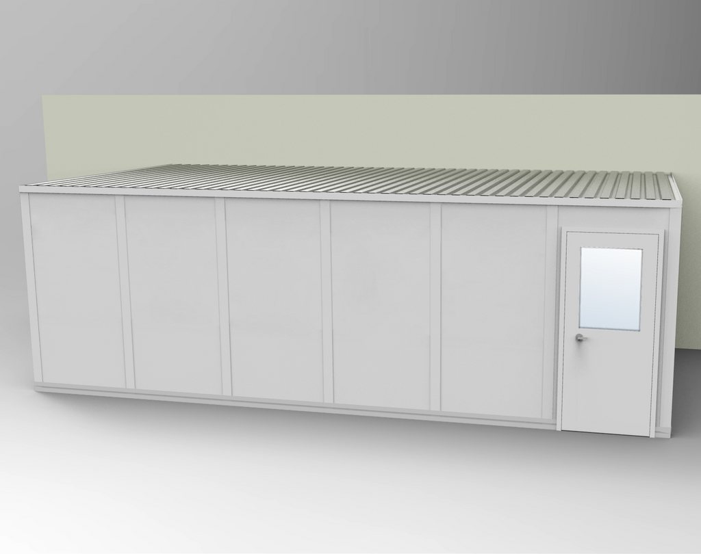 PortaFab's standard 3-wall 12' x 24' modular inplant office with gray walls.
