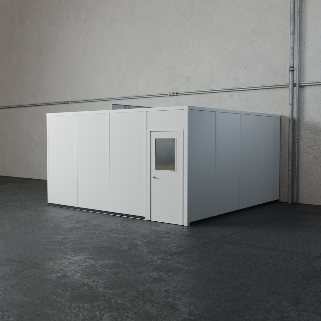 PortaFab's 3-wall 16' x 16' modular inplant office in the color white.