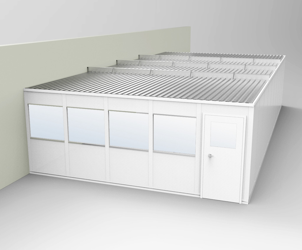 PortaFab's 3-wall 20' x 40' modular inplant office with windows.