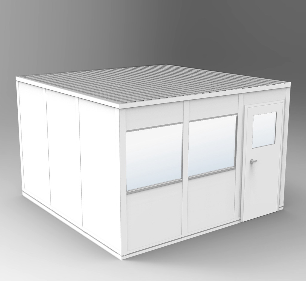 PortaFab's 4-wall 12' x 12' modular inplant office with windows.