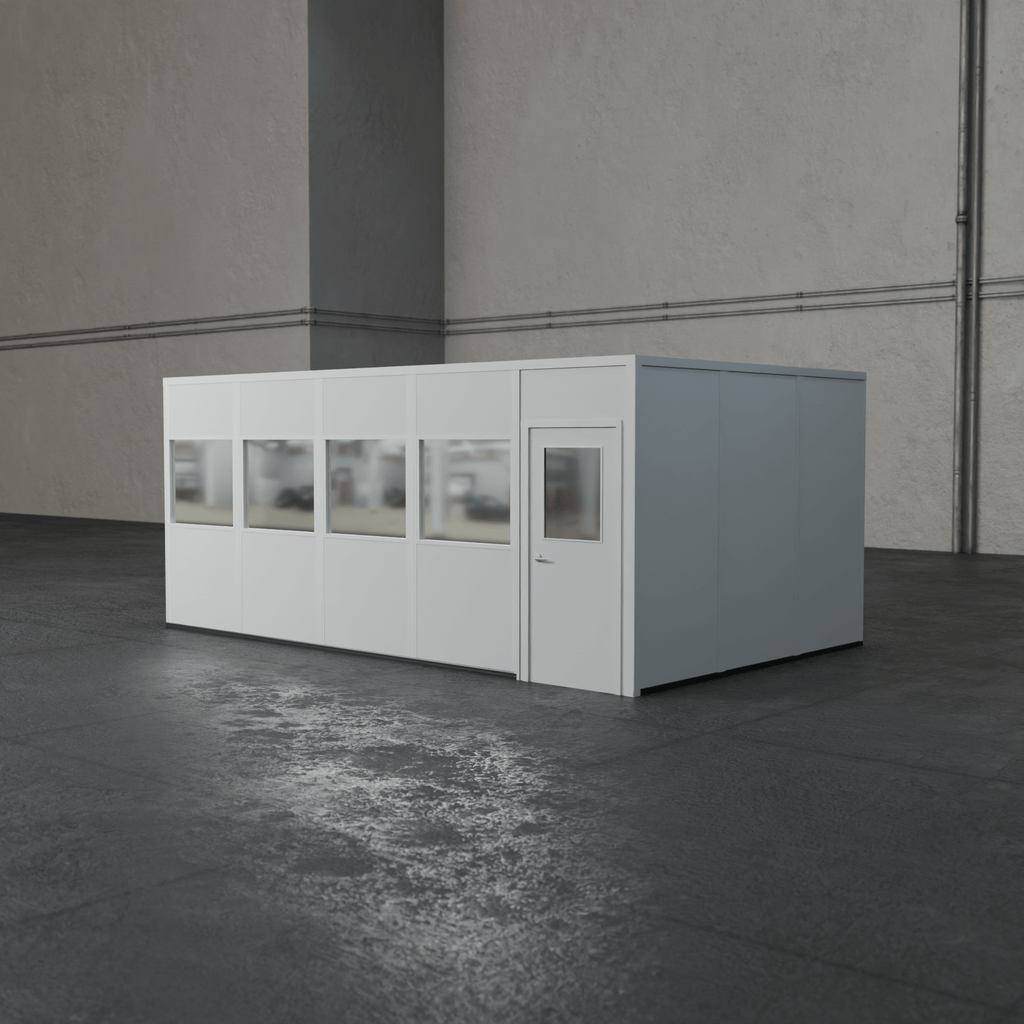 PortaFab's 4-wall 12' x 20' modular inplant office with windows.