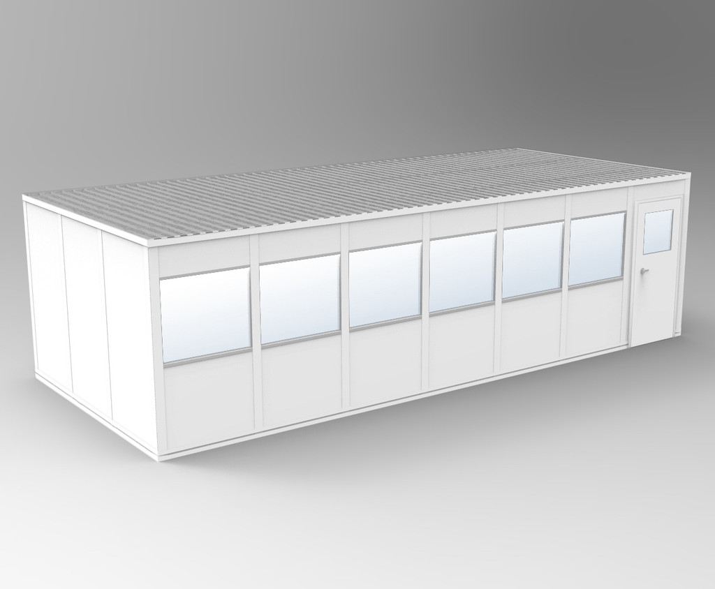 PortaFab's 4-wall 12' x 28' modular inplant office with windows.