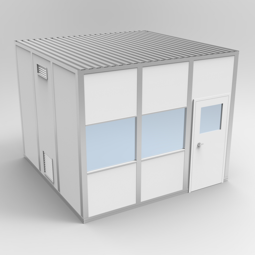 3D rendering of an 12' x 12' ISO 8 modular cleanroom
