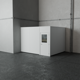 PortaFab's 2-wall 10' x 12' modular inplant office in the color white.