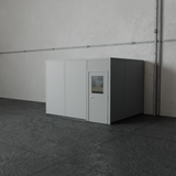 PortaFab's 3-wall 10' x 12' modular inplant office in the color gray.