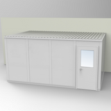PortaFab's standard 3-wall 10' x 16' modular inplant office with gray walls.
