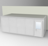 PortaFab's standard 3-wall 10' x 20' modular inplant office with gray walls.