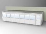 PortaFab's 3-wall 12' x 32' modular inplant office with windows.