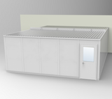 PortaFab's standard 3-wall 20' x 24' modular inplant office with gray walls.