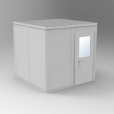 PortaFab's standard 4-wall 8' x 8' modular inplant office with gray walls.