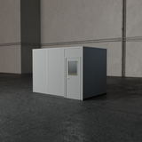 PortaFab's 4-wall 8' x 12' modular inplant office in the color gray.