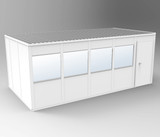 PortaFab's 4-wall 10' x 20' modular inplant office with windows.