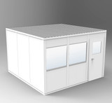 PortaFab's 4-wall 12' x 12' modular inplant office with windows.