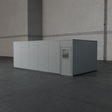 PortaFab's 4-wall 12' x 24' modular inplant office in the color gray. PortaFab's 4-wall 12' x 24' modular inplant office in the color gray.