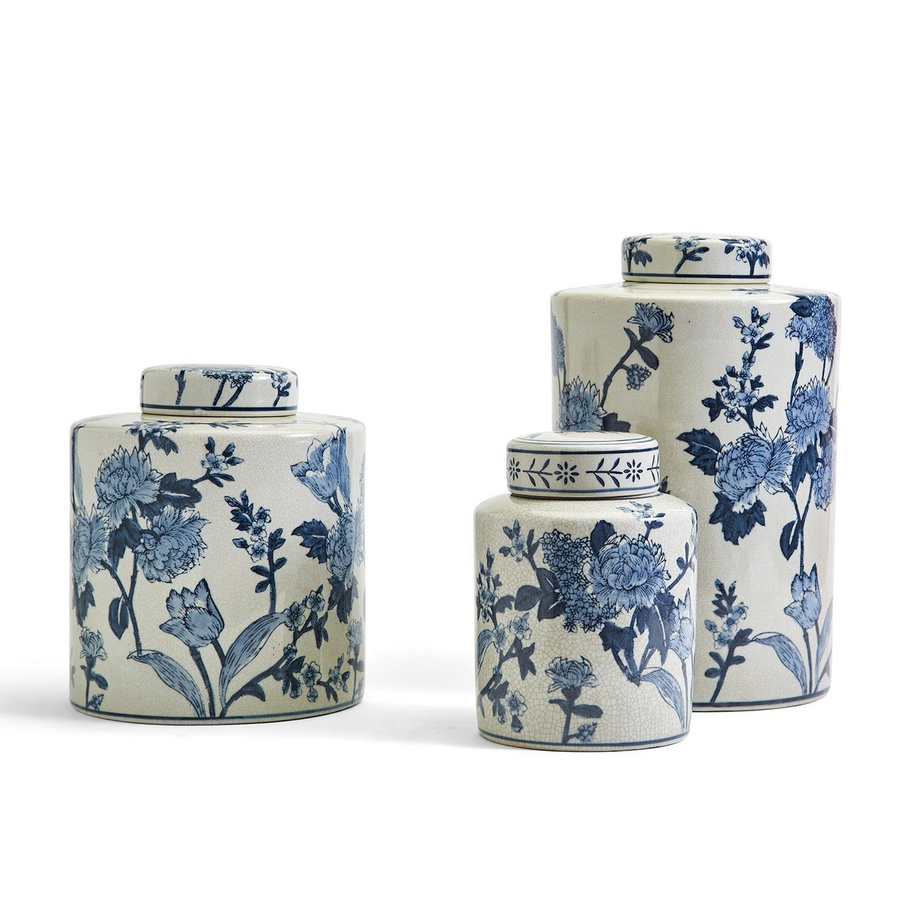 Japanese Blossom Tea Jar Collection - Petals & Vine Design