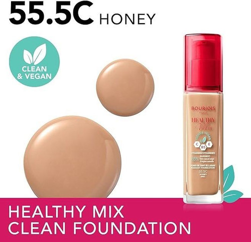  Bourjois Healthy Mix Clean & Vegan Foundation 55.5C Honey 