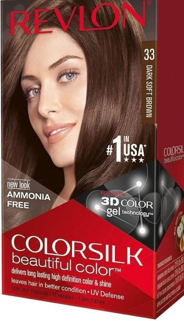 Revlon ColorSilk Beautiful Permanent Hair Color 33 Dark Soft Brown(WWW.HAIR2BUY.CO.UK)