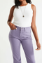 Knit Denim High Rise Straight-Leg Jeans