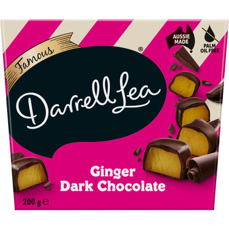 Darrell Lea Dark Chocolate Coated Ginger 200g Darrell Lea Dark Chocolate Coated Ginger 200g