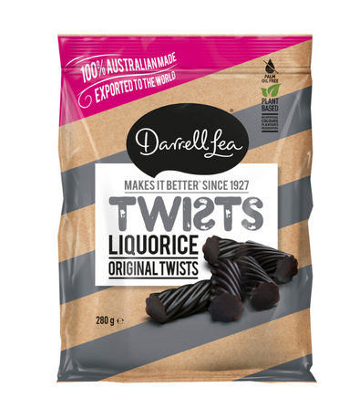 Darrell Lea Twists Liquorice 280g Darrell Lea Twists Liquorice 280g