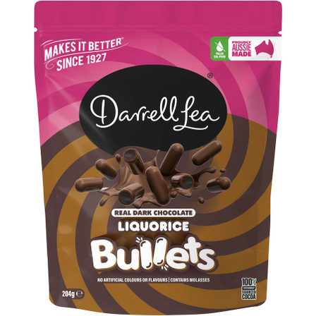 Dark Choc Liquorice Bullets 204g