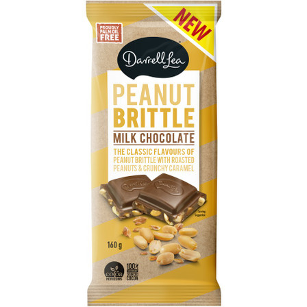 Darrell Lea Milk Chocolate Peanut Brittle Block 160g Darrell Lea Milk Chocolate Peanut Brittle Block 160g