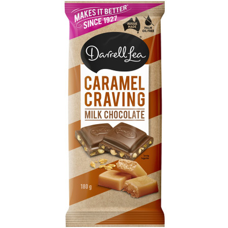 Darrell Lea Milk Chocolate Caramel Craving Block 180g Darrell Lea Milk Chocolate Caramel Craving Block 180g
