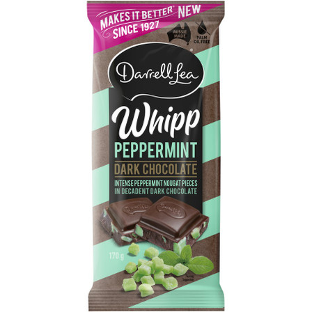 Darrell Lea Whipp Peppermint Dark Chocolate Block 170g Darrell Lea Whipp Peppermint Dark Chocolate Block 170g