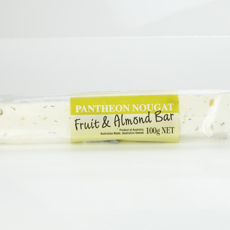 Pantheon Nougat Fruit & Almond Bar 100g