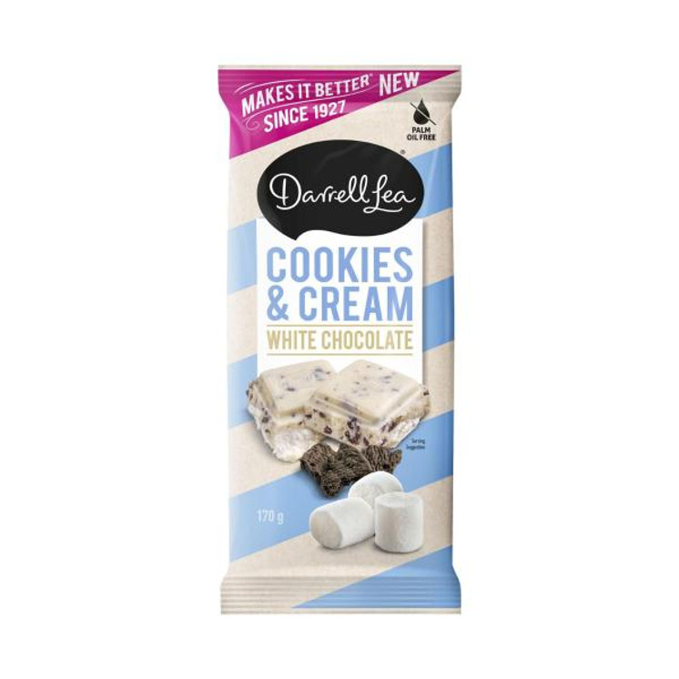 Darrell Lea White Chocolate Cookies & Cream 170g