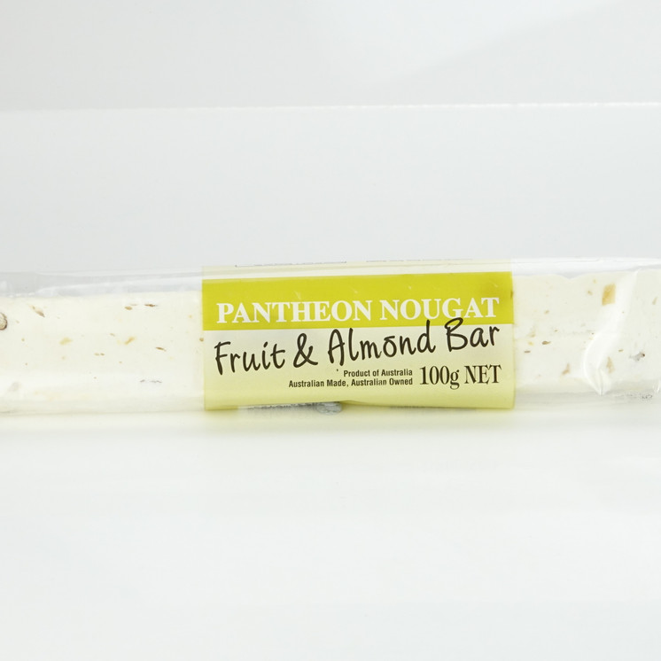 Pantheon Nougat Fruit & Almond Bar 100g